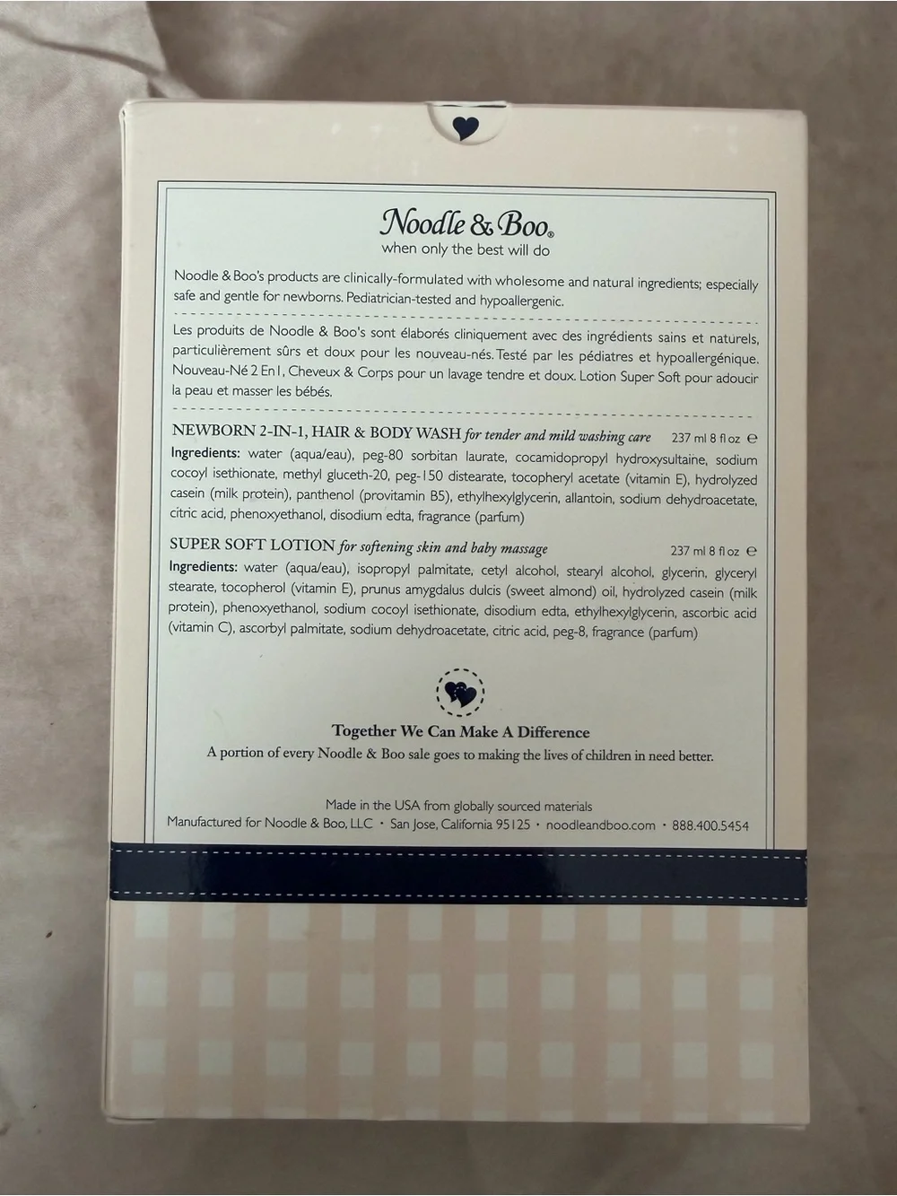 Noodle & Boo Newborn 2-in-1 Hair & Body Wash + Super Soft Lotion - Cream/White